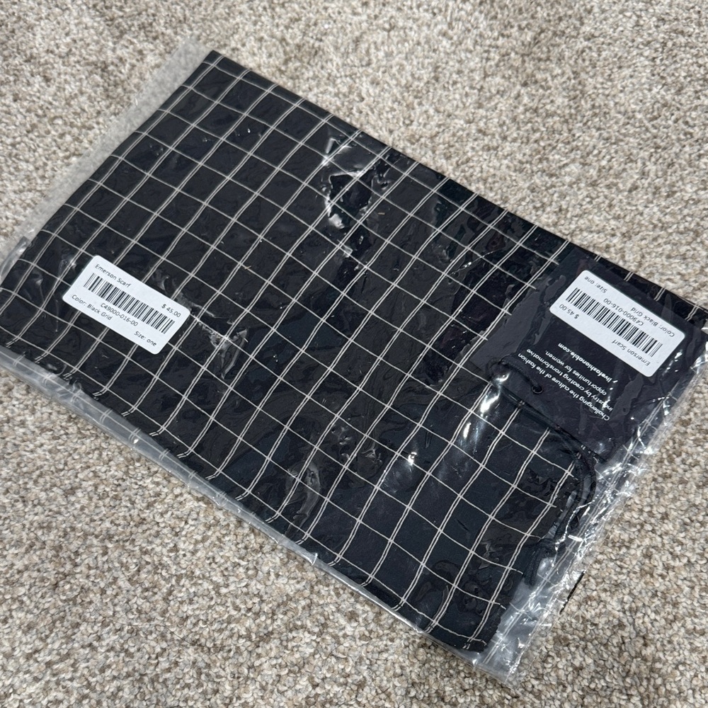 Able Emerson Scarf Black and White Grid Patterned